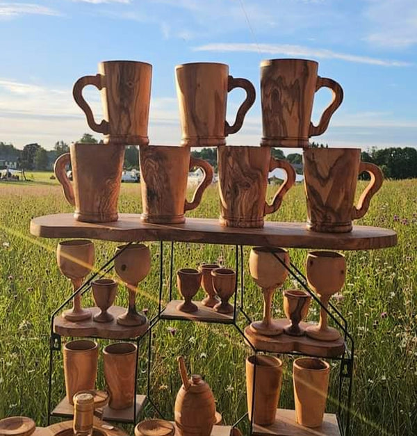 Chopes à bière en bois d’Olivier