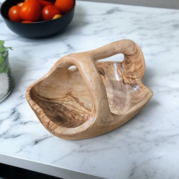 Coupes de fruits avec anses en Bois d'Olivier