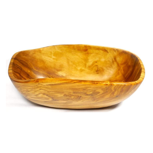 Corbeille à fruits ovale rustique en bois d'olivier, 34 – 36 cm - France Corbeille à fruits ovale rustique en bois d'olivier, 34 – 36 cm - France