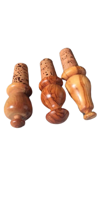 Bouchons coniques à bouteilles en bois d'oliviers