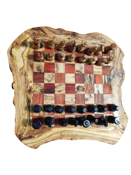 Jeux d'échecs plateaux en bois d'olivier avec pièces